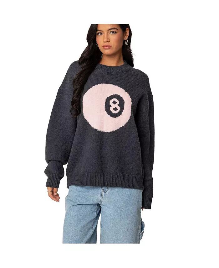 

Женский свитер Magic 8 oversize крупной вязки Edikted, серый
