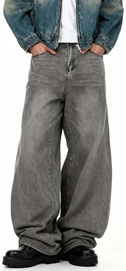 Джинсы свободные Straight Leg, серый — фото 2