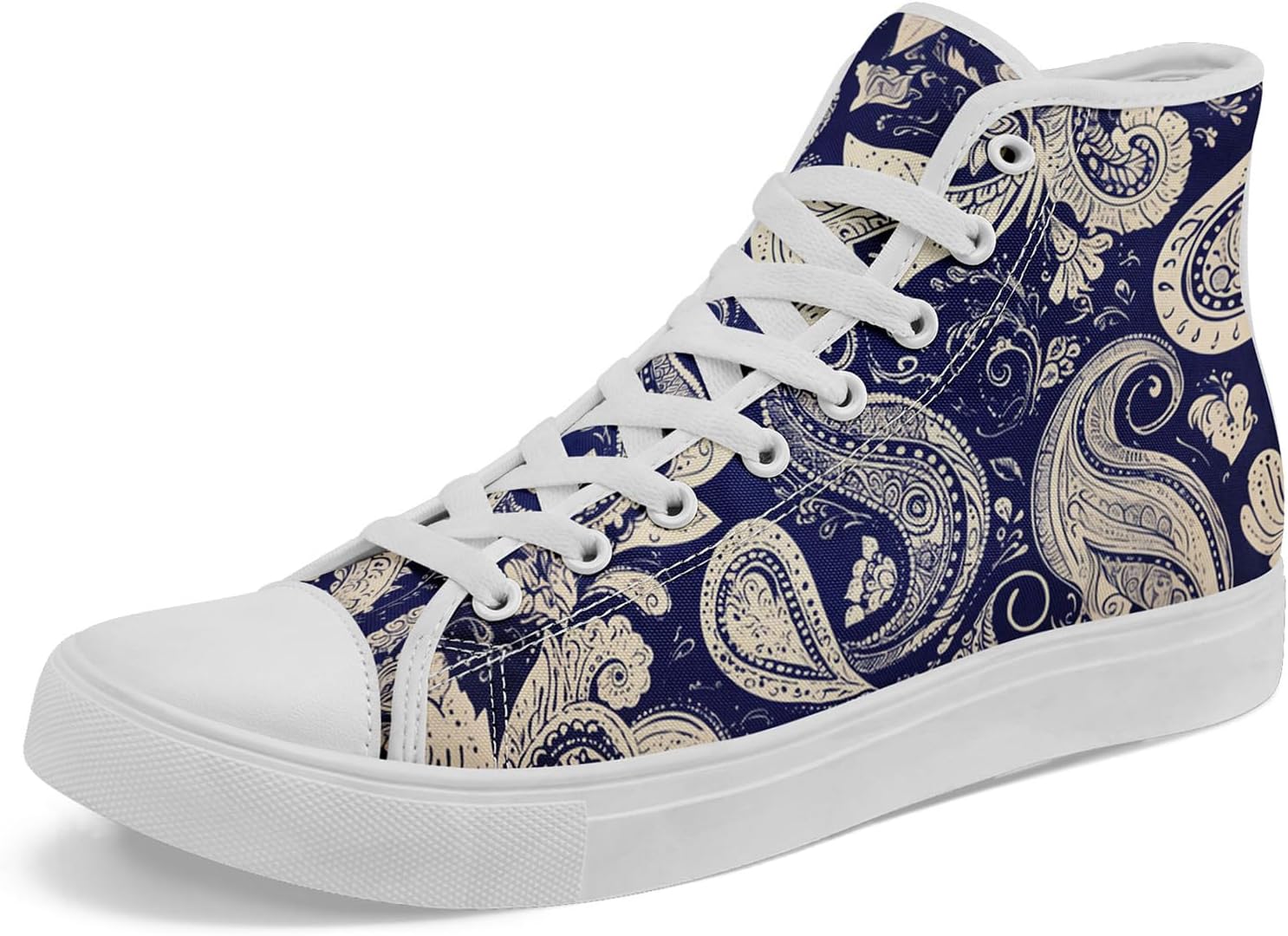 

Высокие кеды с цветочным рисунком для мужчин и женщин - стильные плоские кроссовки, удобные, дышащие, повседневная мода Awsole, белый/синий