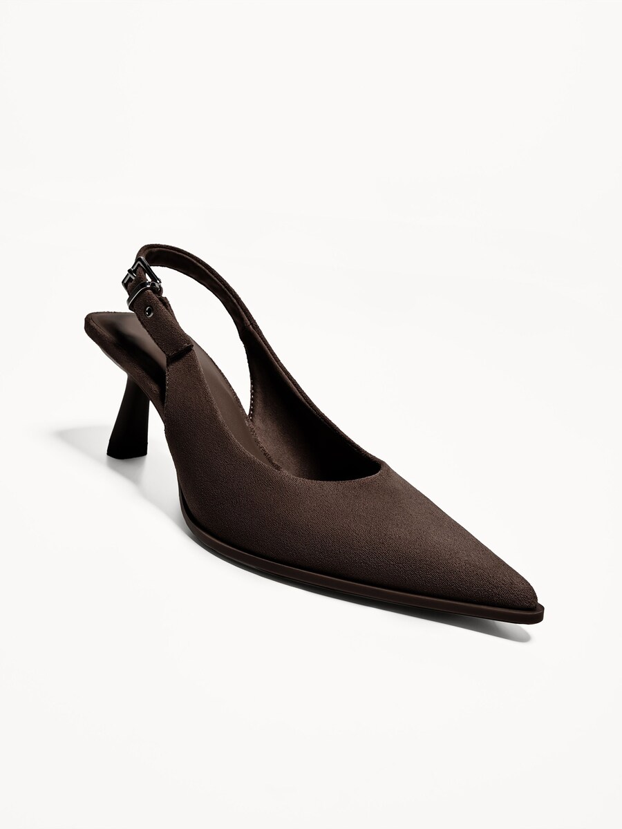 Туфли-лодочки с открытой пяткой Bershka, Dark brown — фото 4