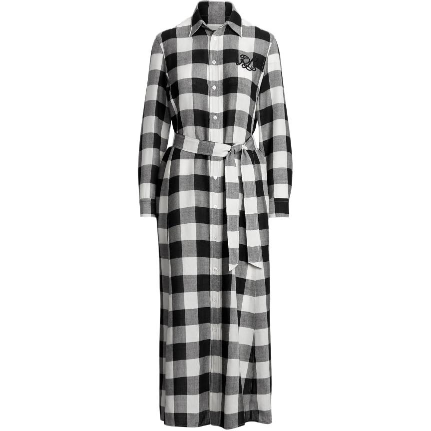 

Женское платье с длинными рукавами Polo Ralph Lauren, черный белый