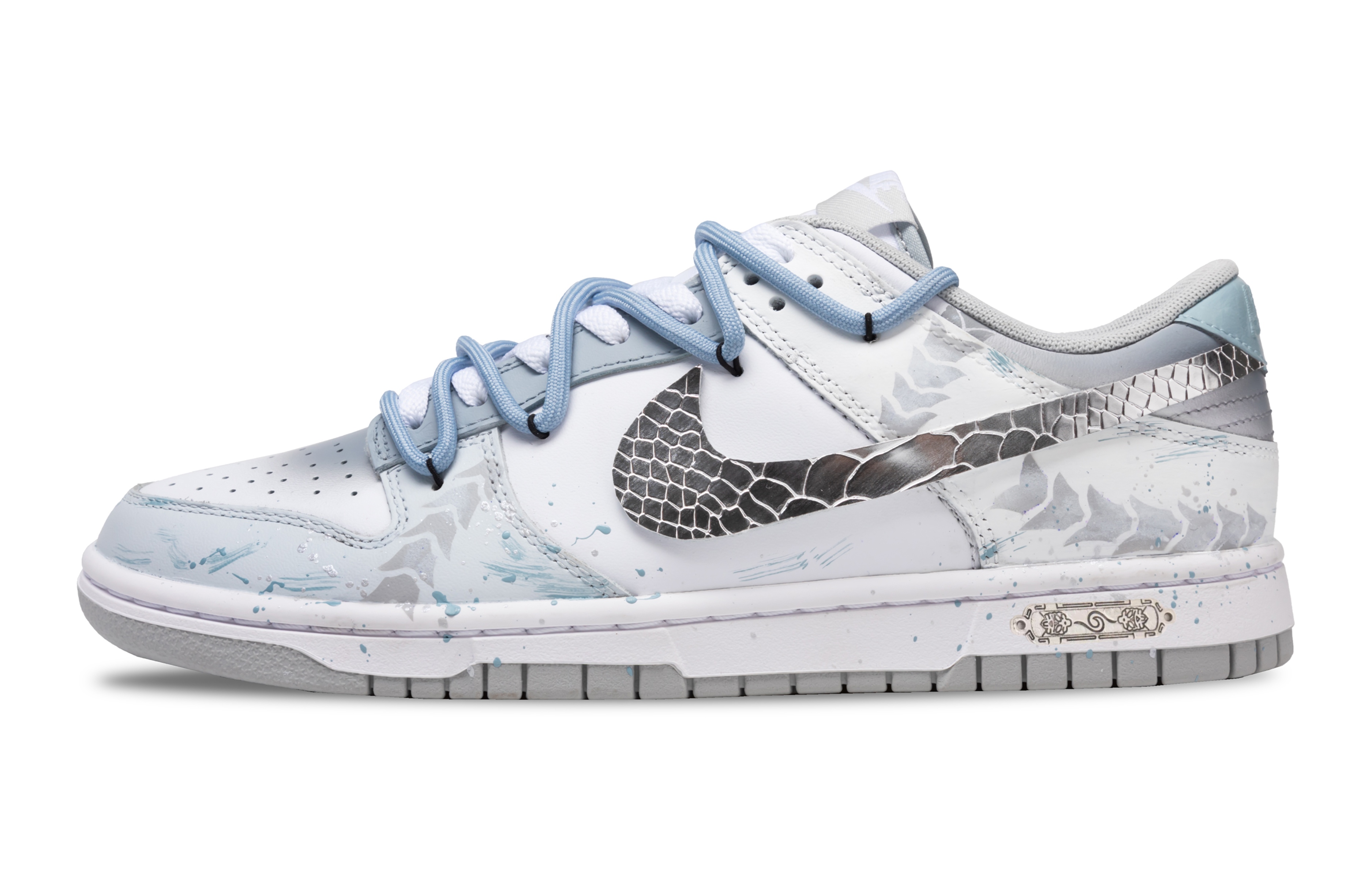 

Nike Кроссовки для скейтбординга Dunk Wear-Resistant Low Top, мужские, белые, серебристые
