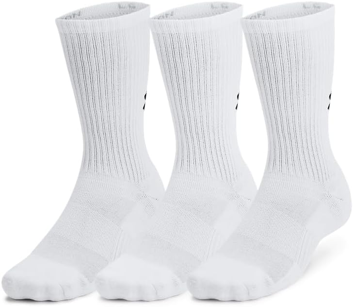 

Under Armour Unisex-Adult тренировочные хлопковые носки 3 пары, (100) White/White/Black