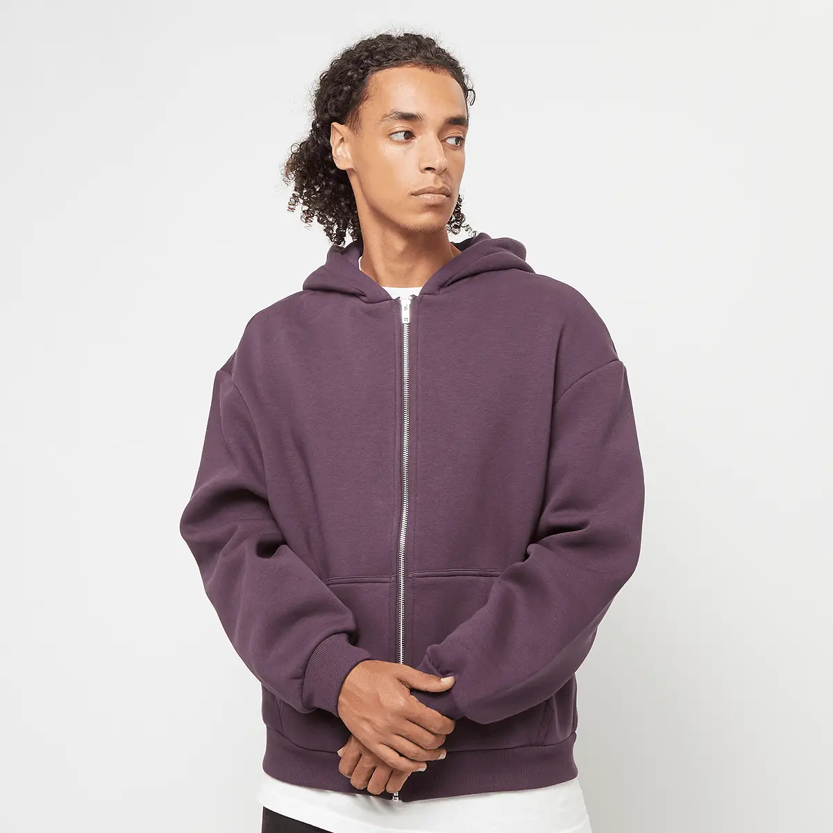 

Толстовка Urban Classics Fluffy Zip Hoody, фиолетовый