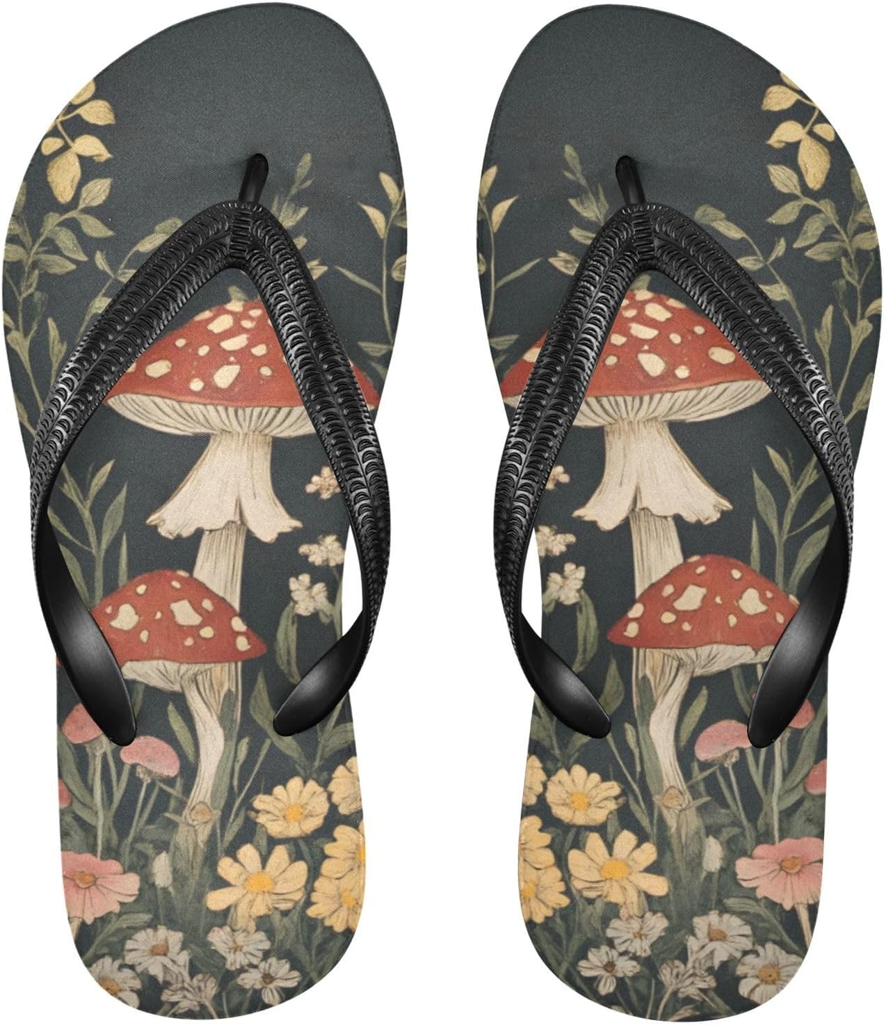 

Женские и мужские шлепанцы с флорой фламинго, женские шлепанцы, мужские сандалии, душевые тапочки, летние нескользящие шлепанцы для плавания, пляжа и ванной Mnsruu, Mushrooms I15034