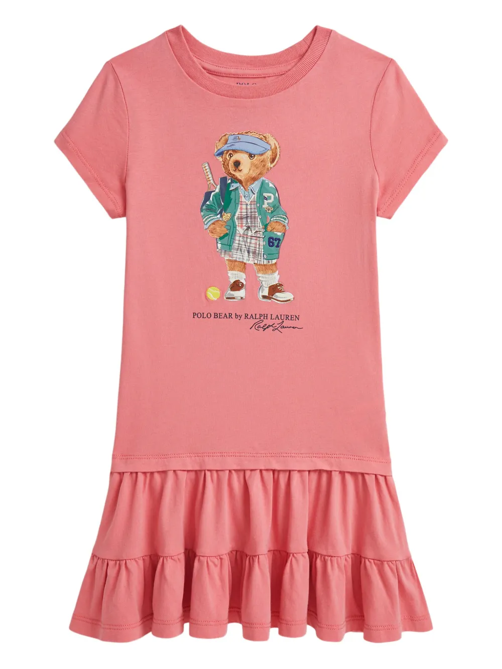 

Платье-футболка с оборками POLO RALPH LAUREN KIDS, розовый