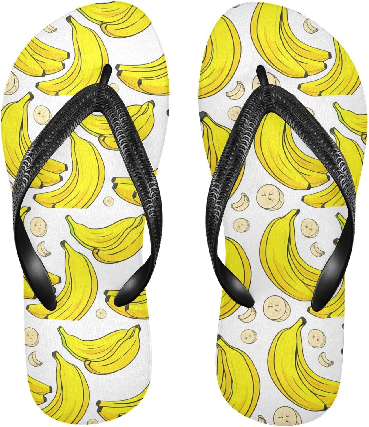 

Вьетнамки с изображением бананового среза, белые, для пляжа, душа, резиновые, противоскользящие, летние тапочки для мужчин и женщин, для ходьбы Sinestour