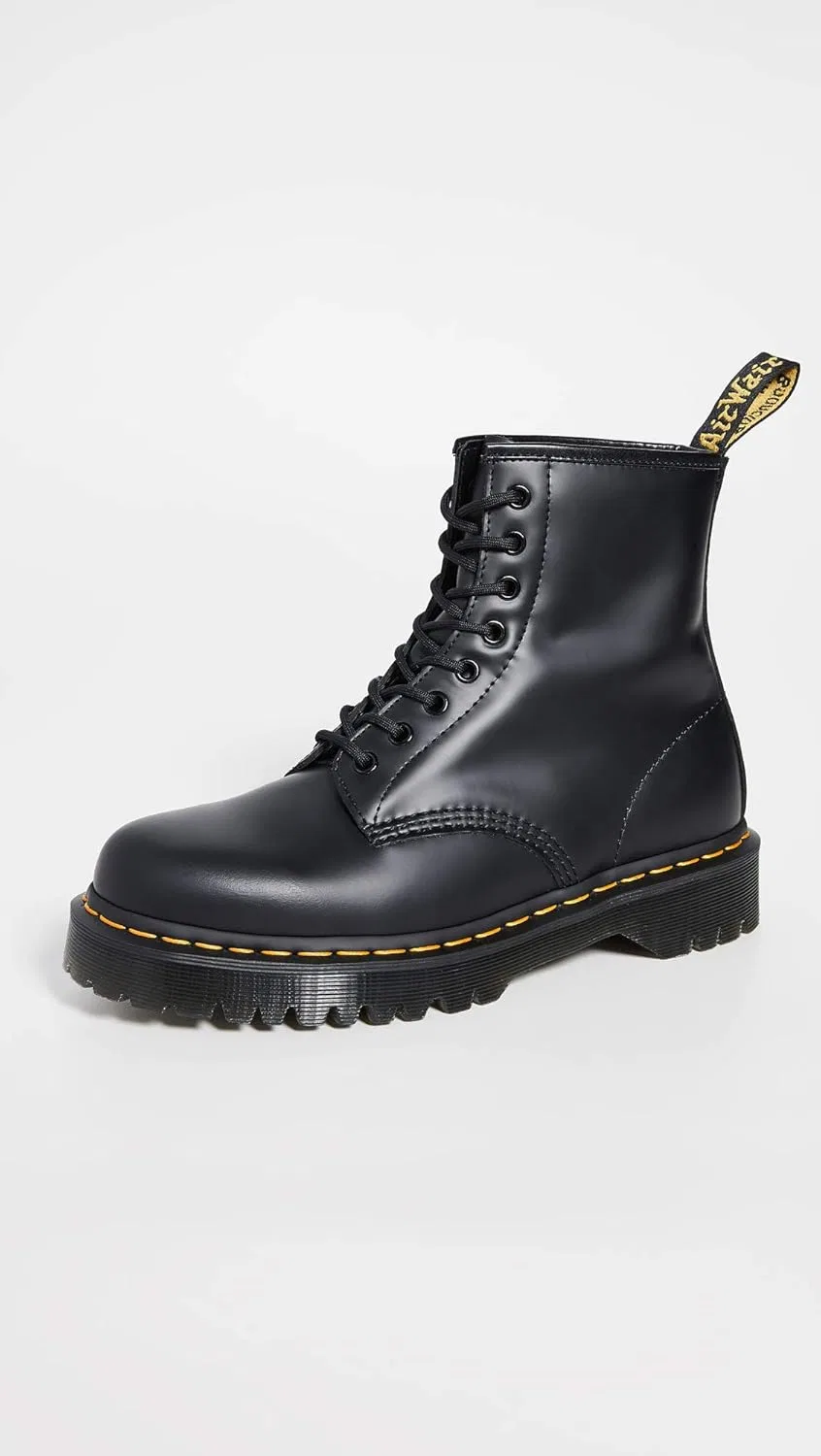 Ботинки Dr. Martens Unisex 1460 Bex Crazy Horse из кожи с 8 люверсами, Black — фото 2