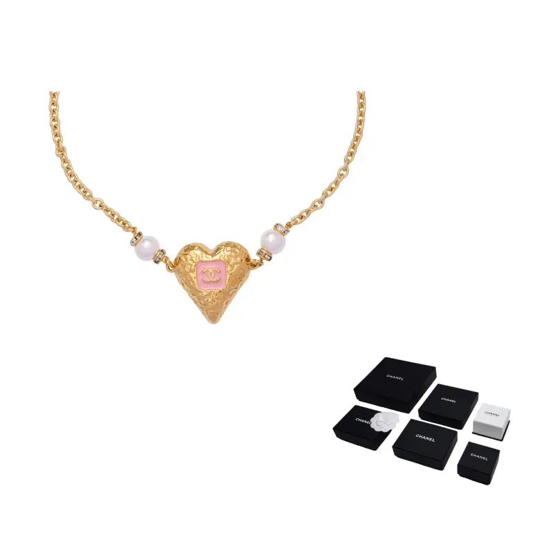 

CHANEL Двойная металлическая цепочка с камнями и жемчугом для женщин, цвет gold