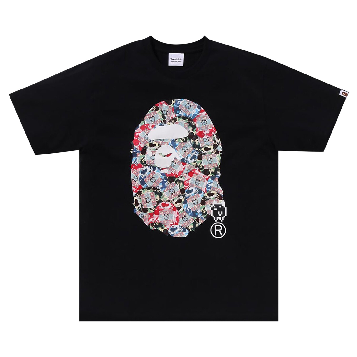 

Футболка BAPE x Tamagotchi Ape Head, черная, Черный, Футболка BAPE x Tamagotchi Ape Head, черная