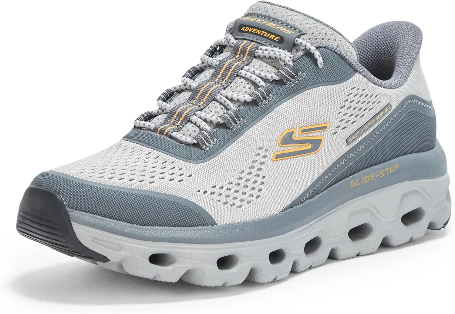 Слипоны Skechers Herren Gleit-Step-Sohle, Freihandiger, серый