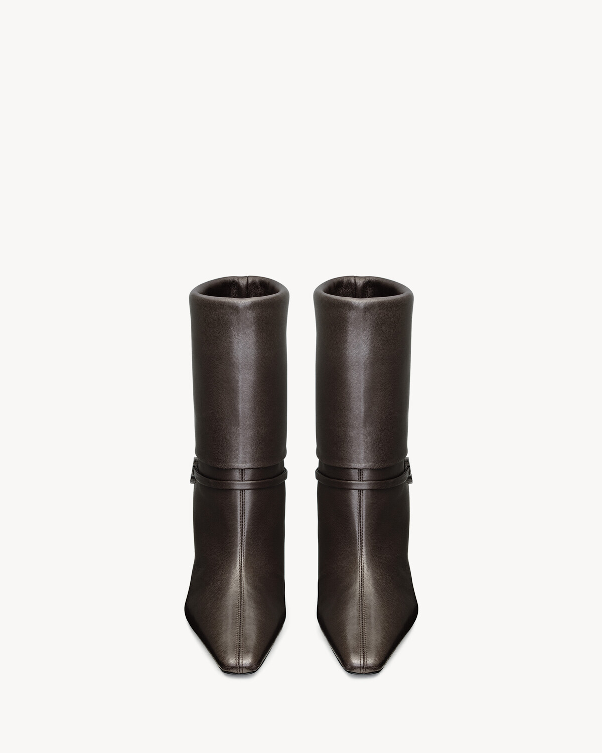 Ботильоны NIKI из гладкой кожи Saint Laurent, коричневый — фото 2