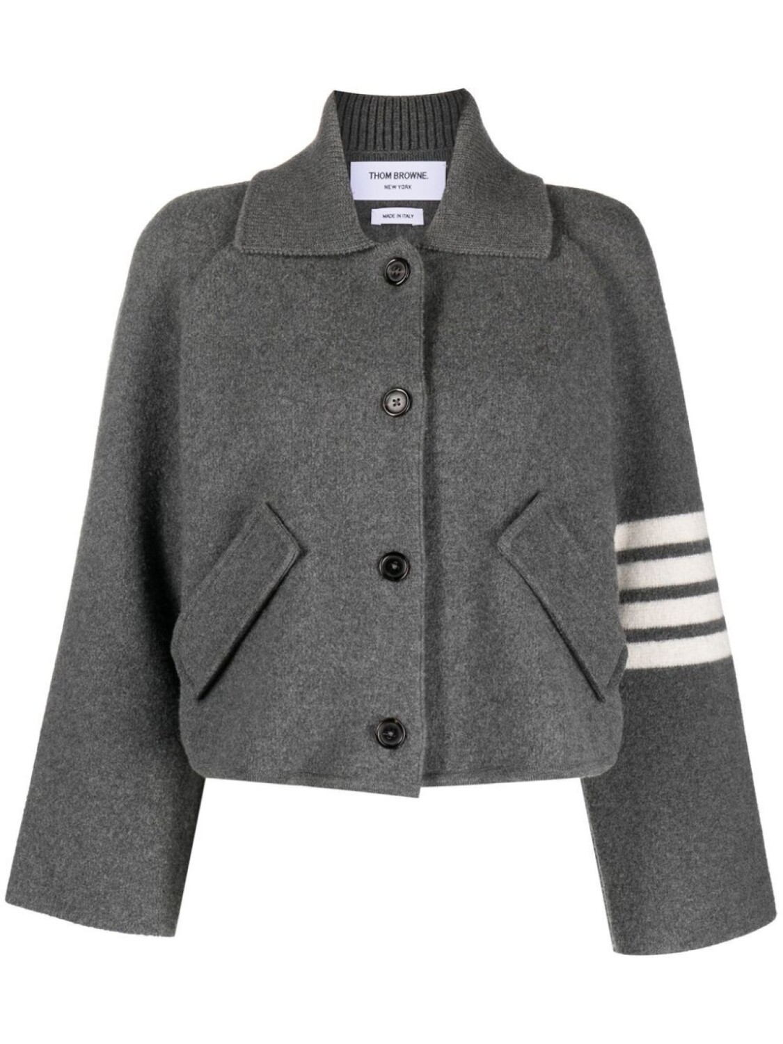 

Thom Browne укороченный жакет с полосками 4-Bar, серый