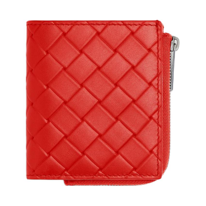 

Bottega Veneta Кожаный бумажник Intrecciato мужской томатно-красный