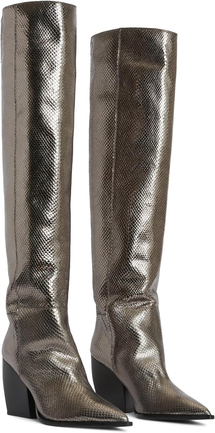 

Ботинки AllSaints Reina Snake Boot, цвет Gunmetal Grey