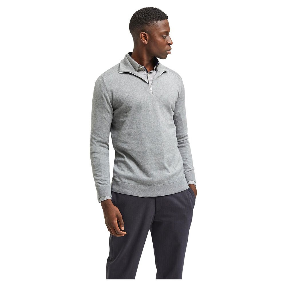 

Свитер Selected Berg Half Zip, серый