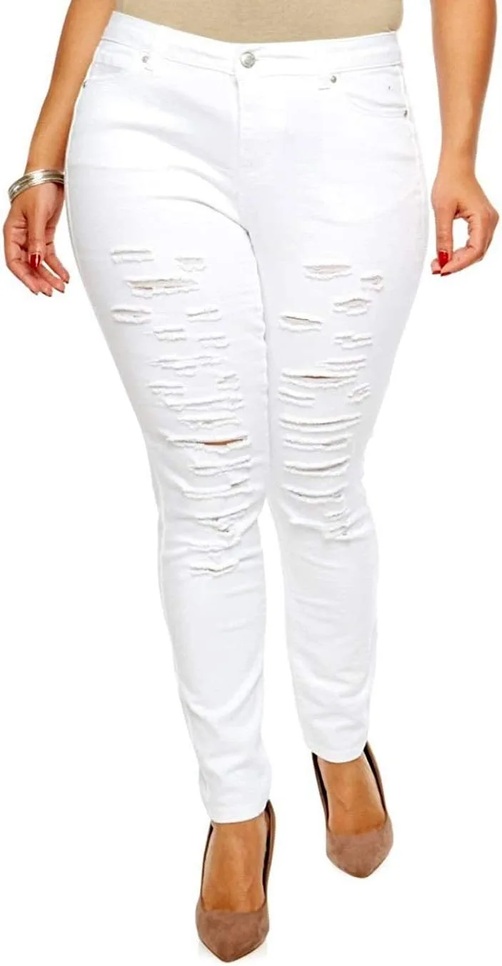 

Jack David/GAZOZ /926 Женские джинсы Plus Size с потертостями и прорезями на коленях Jeans for Love