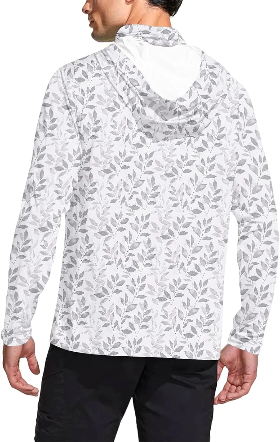 Мужская футболка с капюшоном и маской Sun Protection, UPF 50+, 02-khaki — фото 4