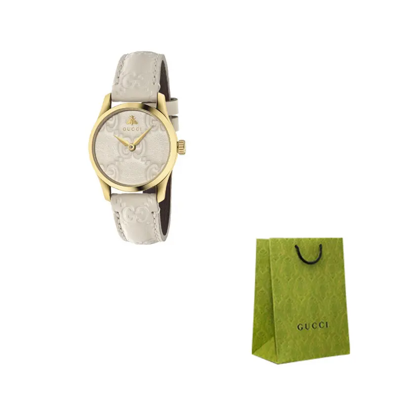 

GUCCI Часы G Timeless Collection Wrist Watch Quartz Movement Leather Strap Beige Watch Dial Women's Watch