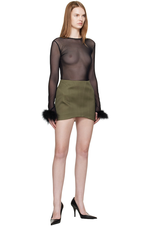 Сетчатая футболка Marabou Mugler, черный — фото 4