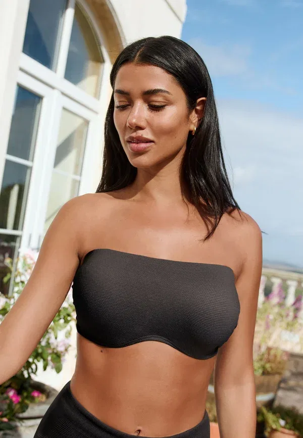 Топ-бандо для бикини Regular fit Next, black pique, черный — фото 4