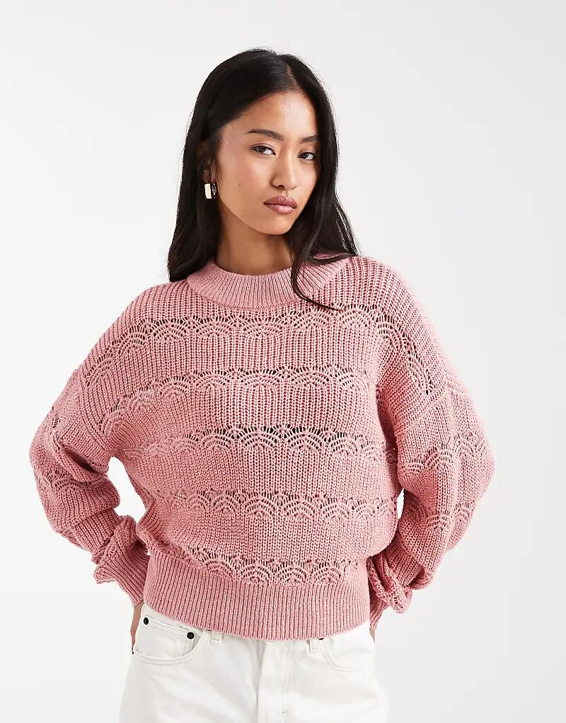 

Джемпер открытой вязки Vero Moda розового цвета