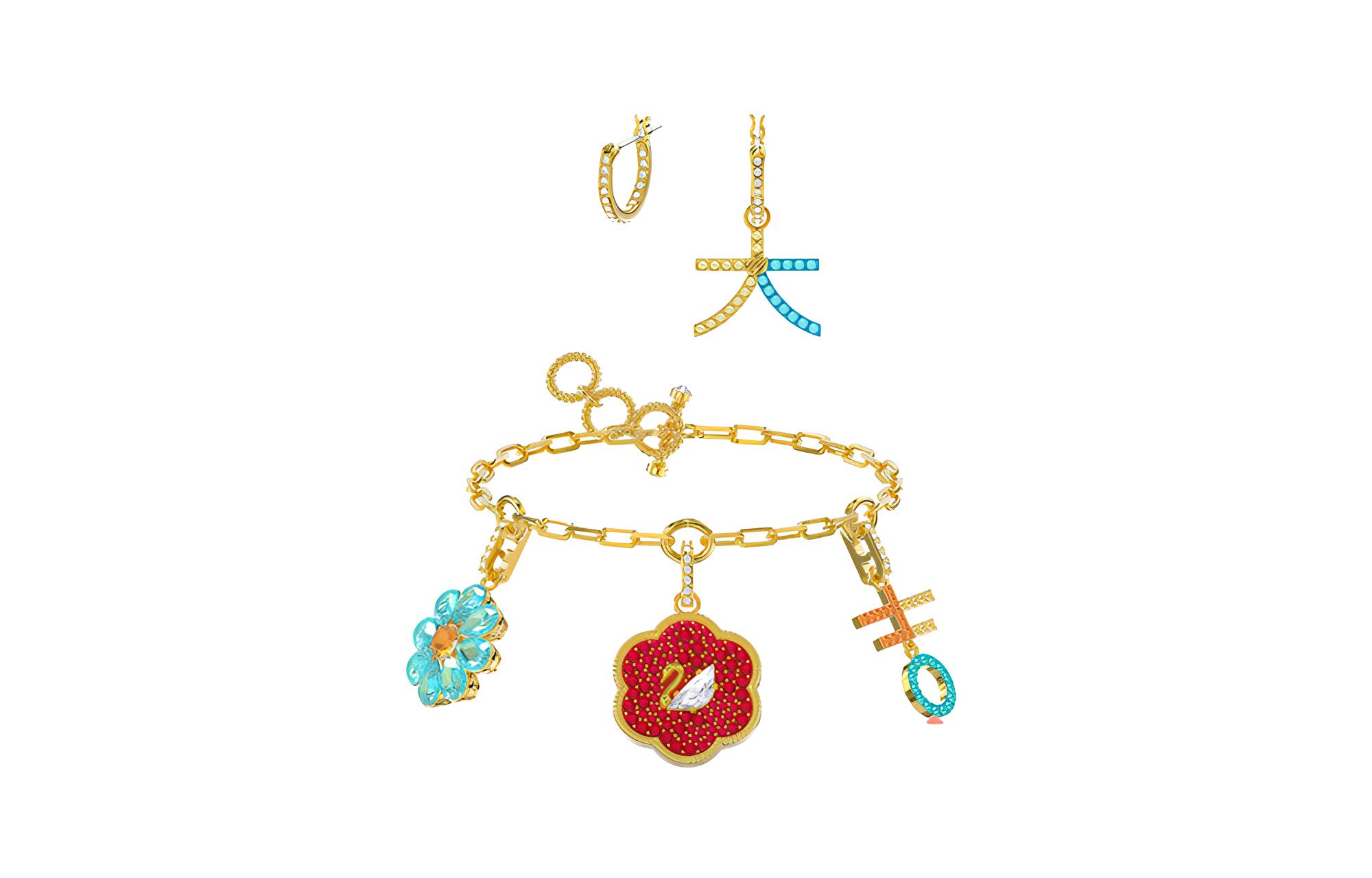 

Swarovski Золоченый браслет flower of fortune для женщин с позолотой