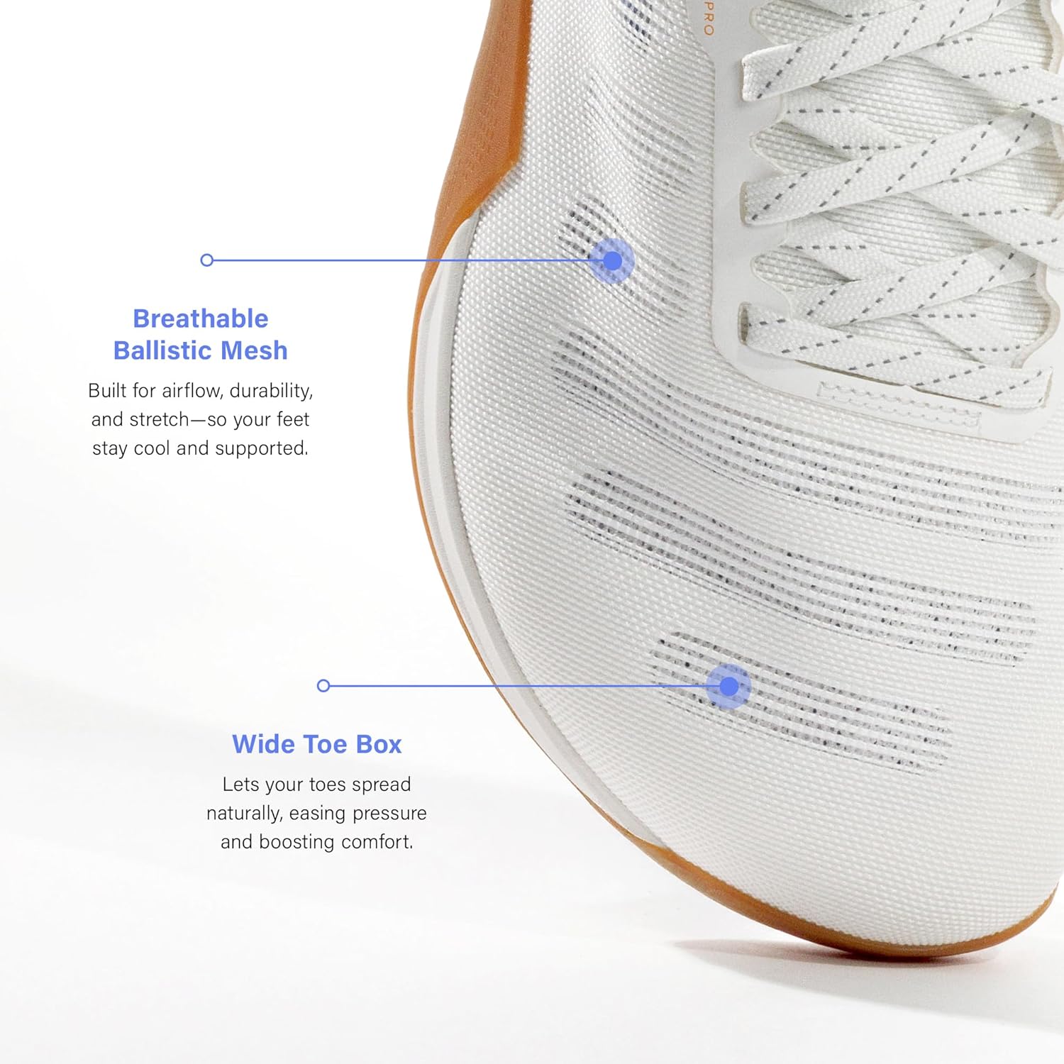 Кроссовки Flux Adapt Graphene XT Barefoot - с нулевым уклоном и широкой носочной частью для мужчин и женщин, Подошва из графена, баллистическая сетчатая верхняя часть, Для тренажерного зала Flux Footwear, Chalk — фото 4