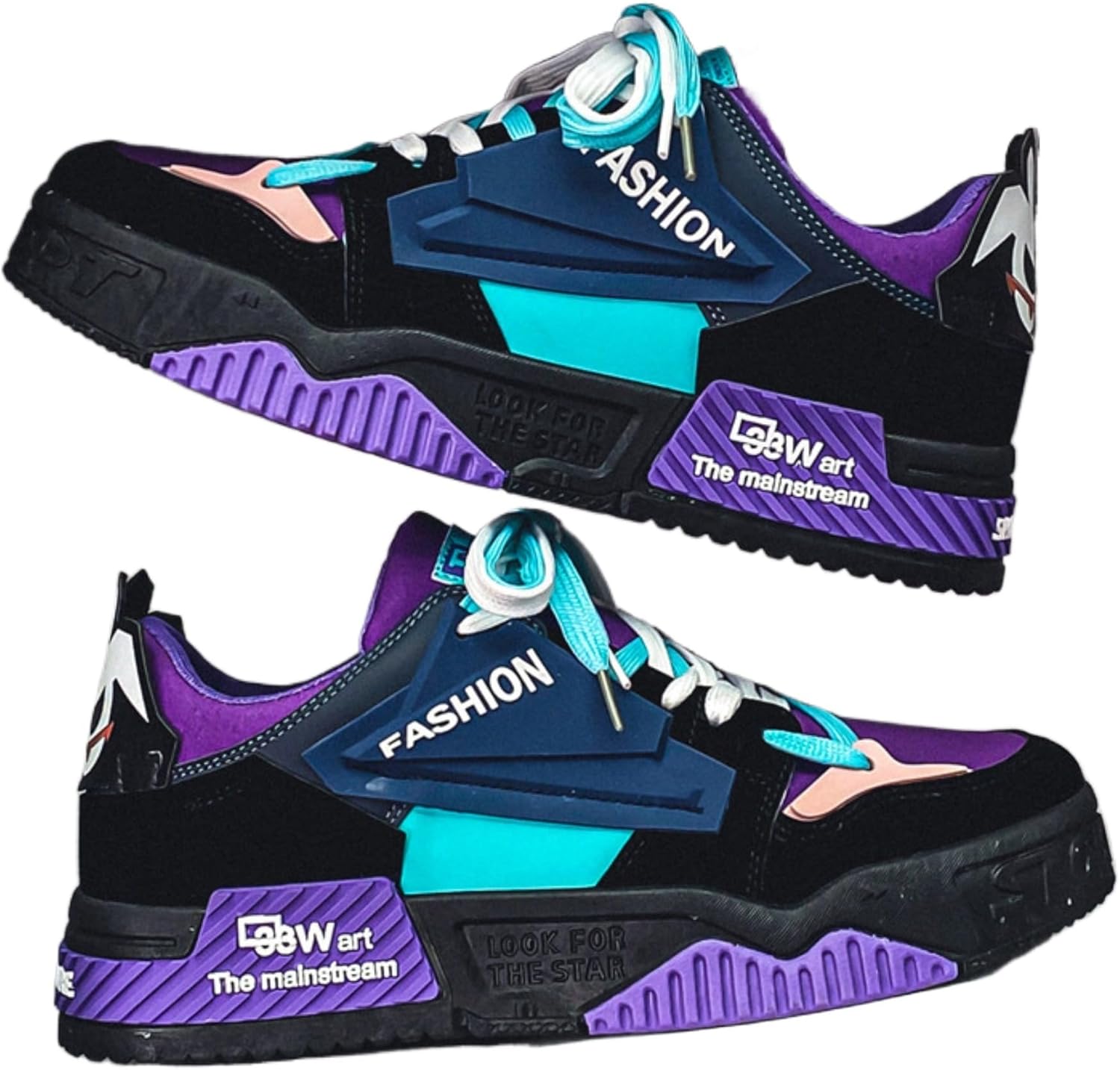 

Мужские модные кроссовки LIAHUIMIO в стиле уличного скейтборда, удобные нескользящие с шнуровкой, повседневные кроссовки для активного отдыха на открытом воздухе, фиолетовый