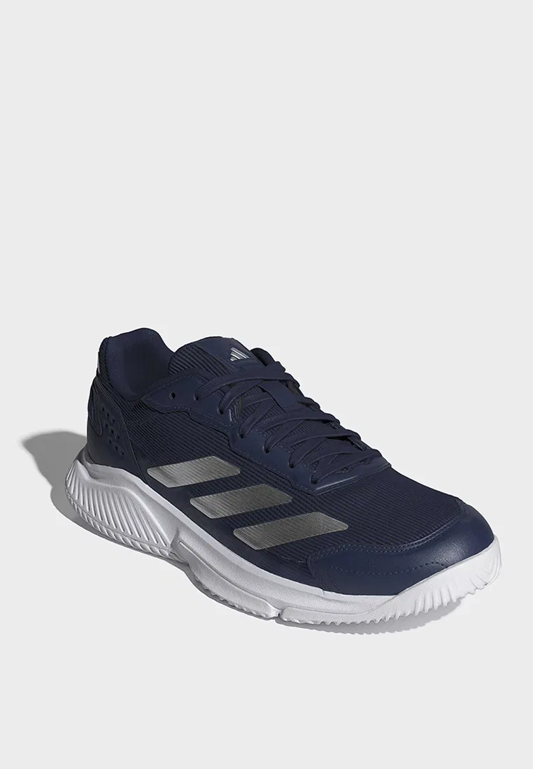 Кроссовки для падел, мужские, Courtquick Adidas, белый/темно-синий — фото 2