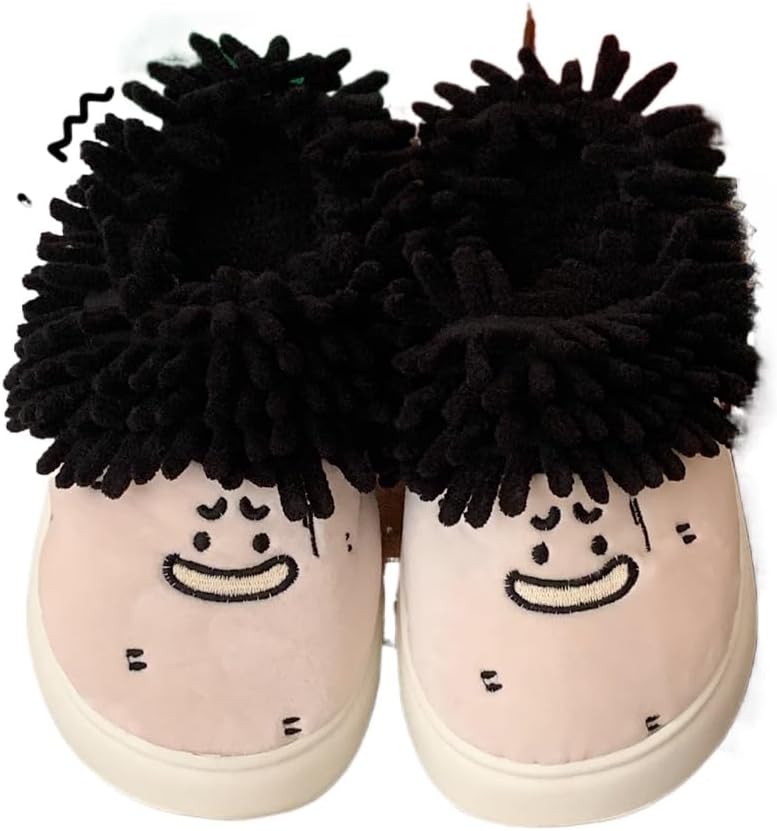 

Женские мягкие пушистые домашние тапочки Кавай для пар, милые плюшевые теплые домашние тапочки для женщин и мужчин Plonme, черный