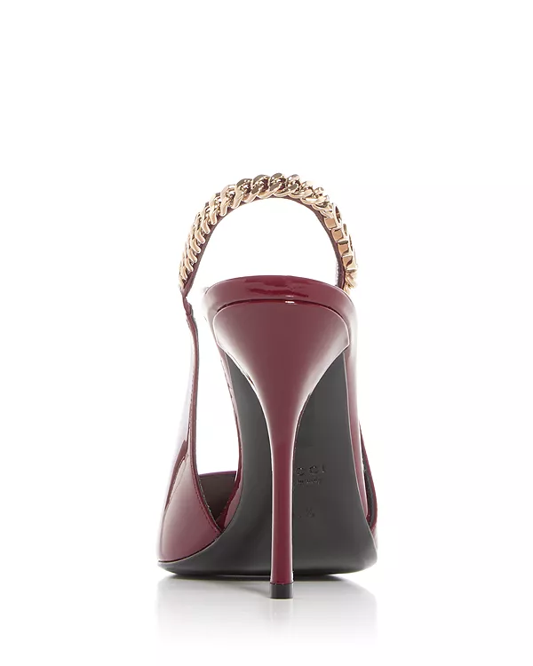 Женские туфли-лодочки Signoria с открытой пяткой Gucci, красный — фото 4
