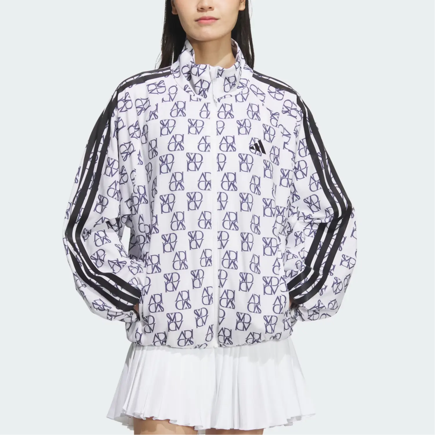 Adidas Ветровка с принтом по всей поверхности женская белая, White — фото 3