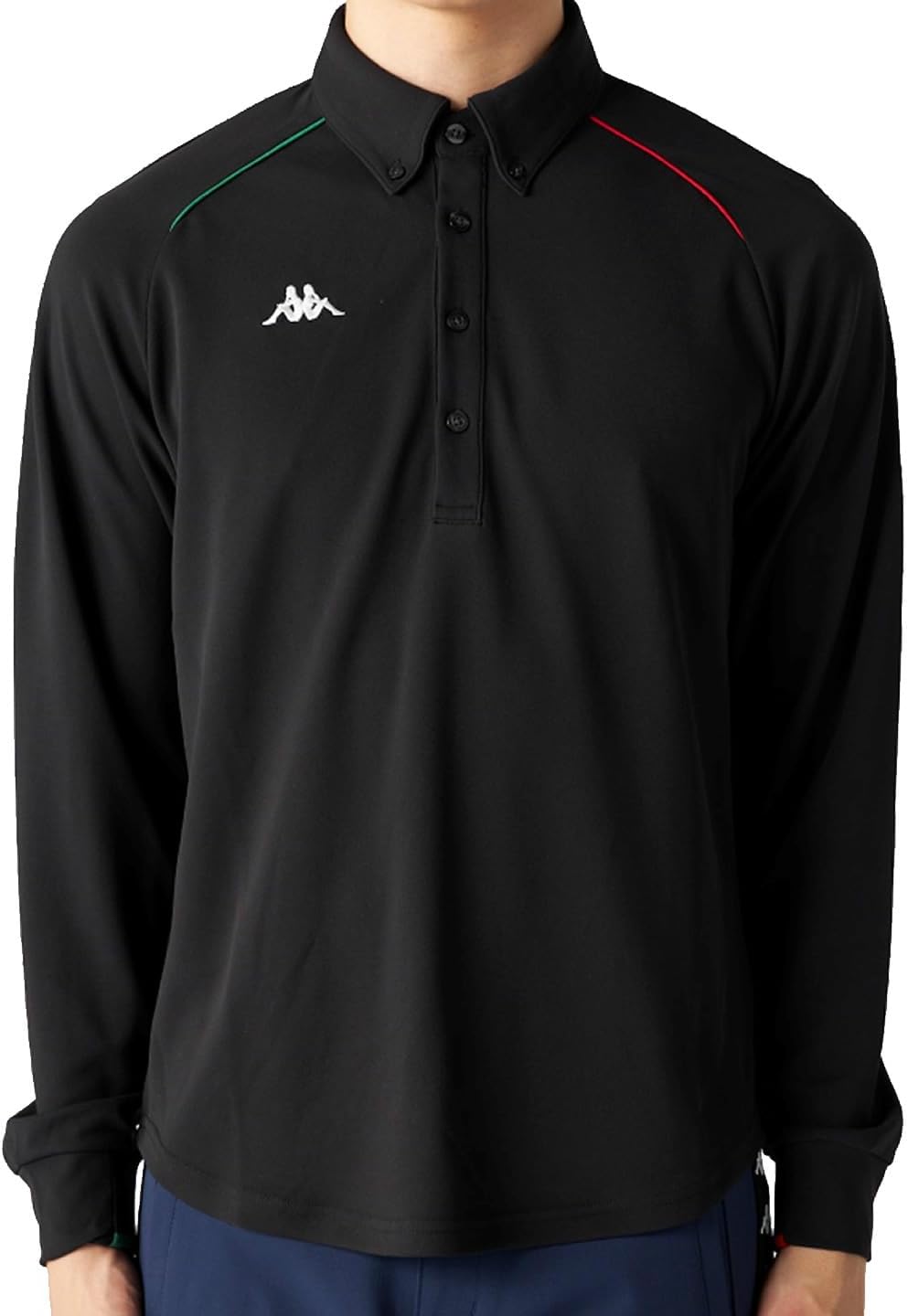 

Мужская рубашка-поло Kappa 634507, с длинным рукавом, трехцветная, черный