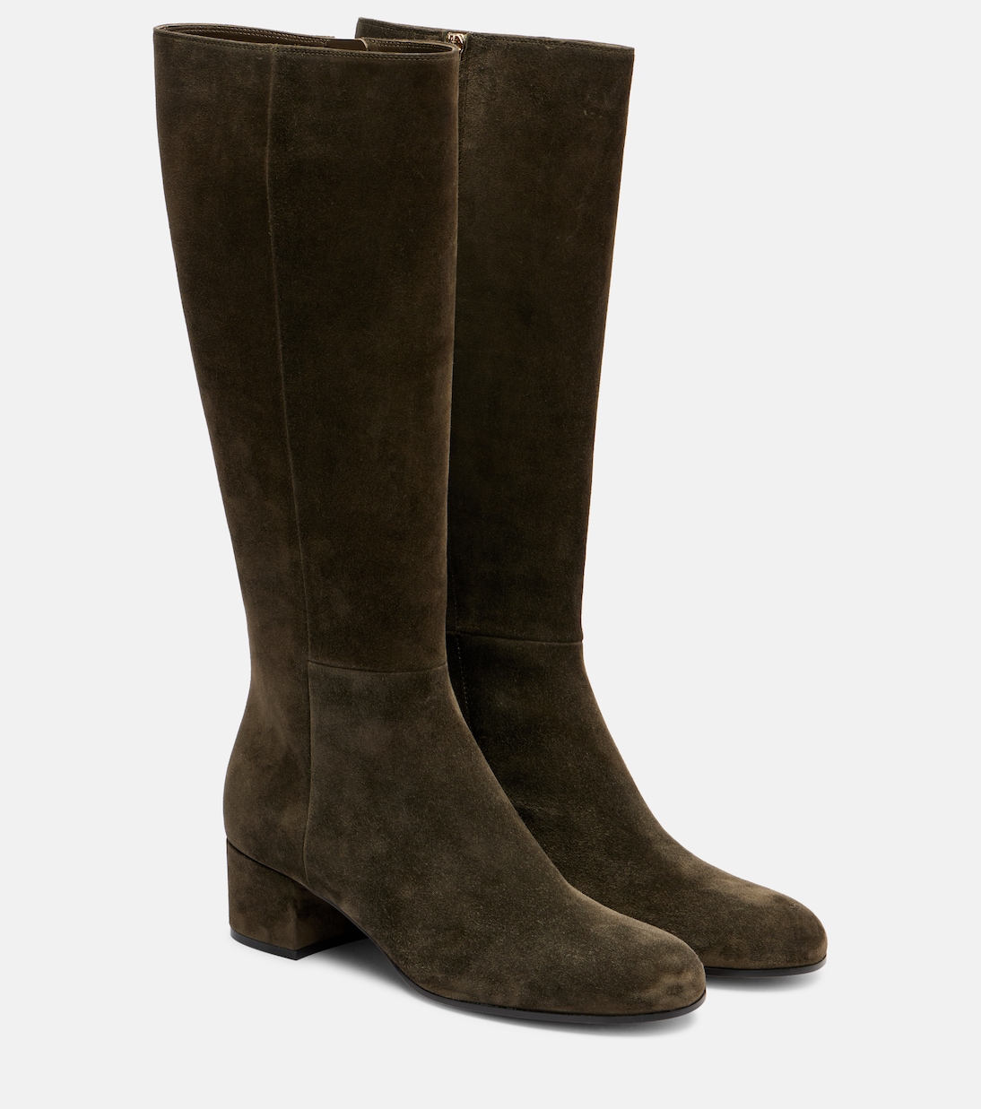Замшевые сапоги до колена Joelle 45 Gianvito Rossi, Dark Olive