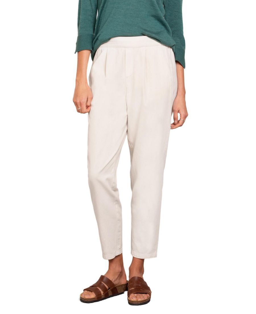 

Женские зауженные брюки из саржи на резинке Celtic & Co, Oatmeal