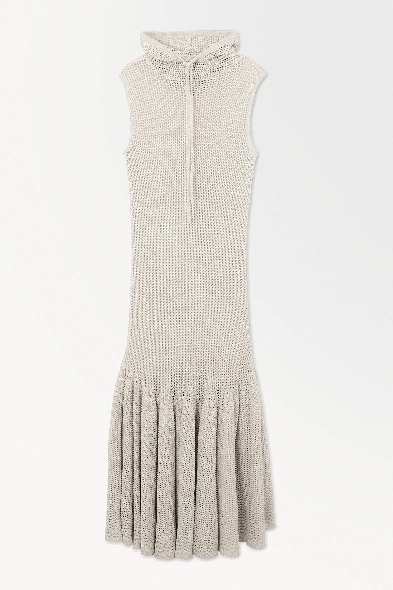 

Ажурное платье макси с капюшоном COS, цвет Light beige