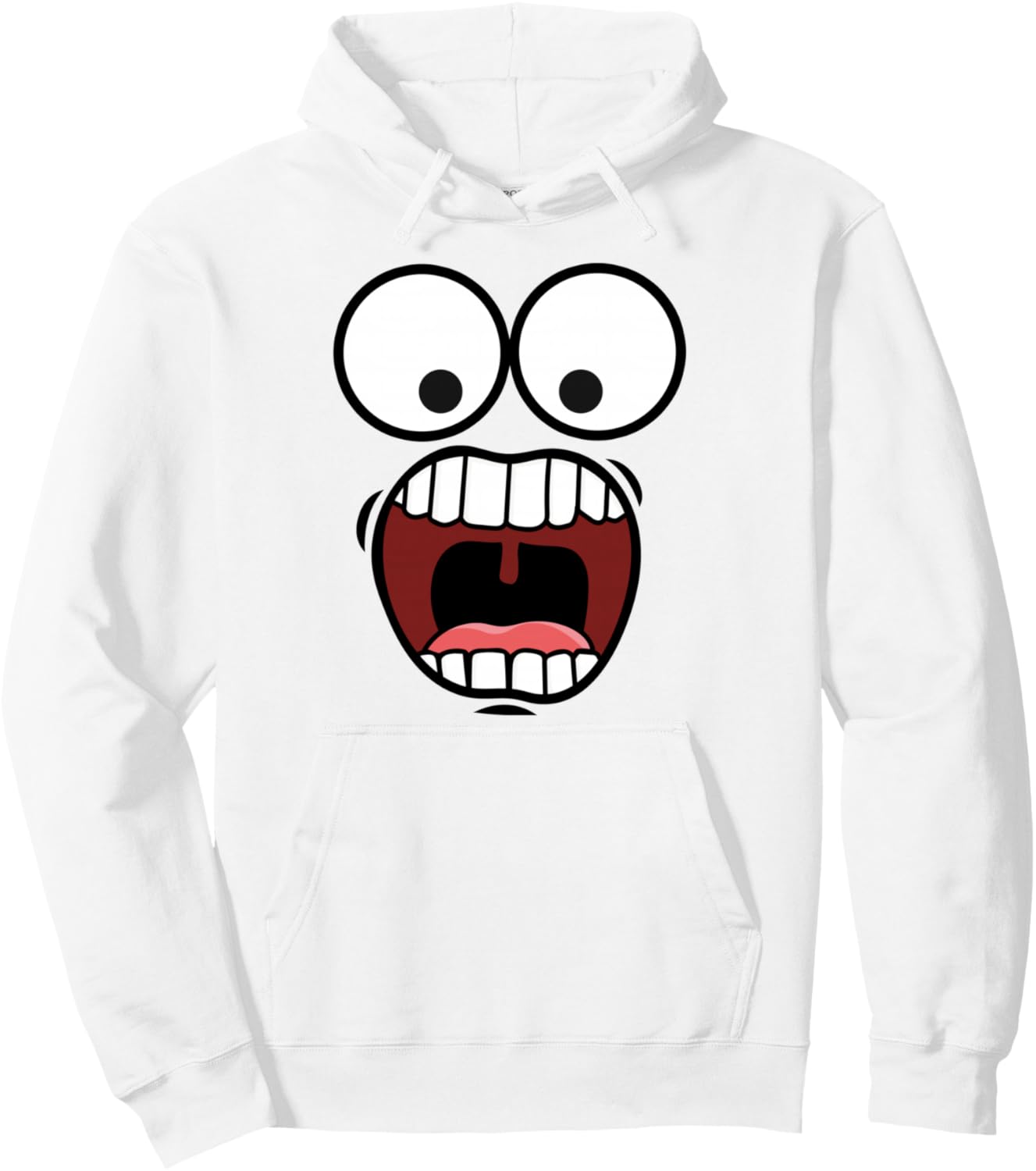 

Крик, громкий крик, смешное настроение, забавное лицо, толстовка с капюшоном Bdaz, белый