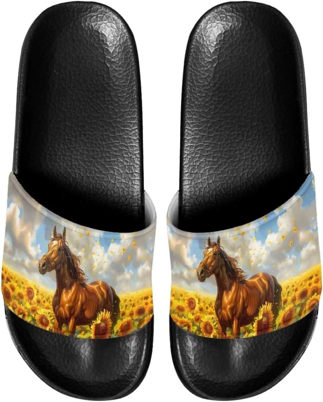 

Женские сандалии JUDENTIDOS с необычным дизайном, сандалии с мягкой подошвой, открытым носком, противоскользящие, на одной полоске, Sunflower Horse