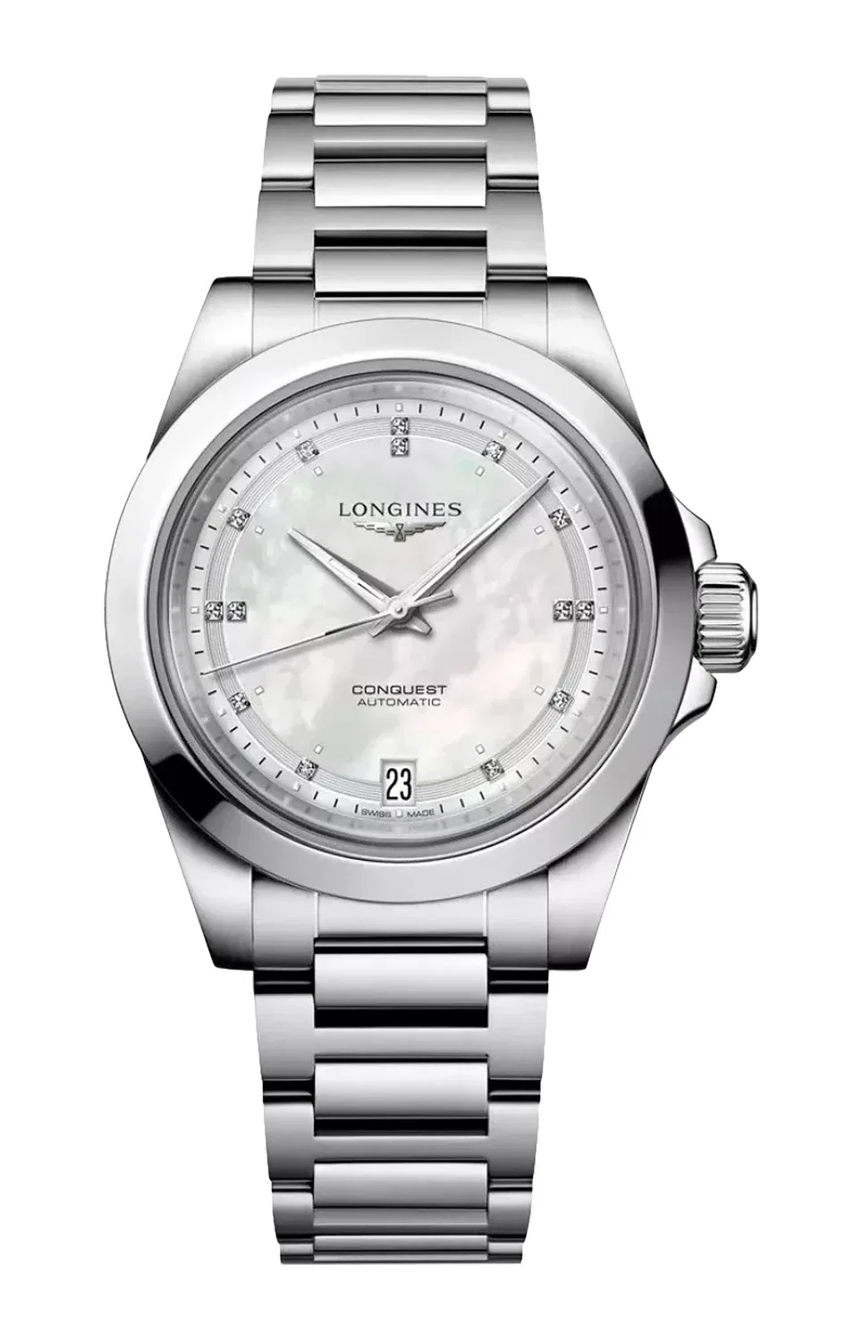 КОНКВЕСТ 34 ММ - L3.430.4.87.6 LONGINES, серебряный