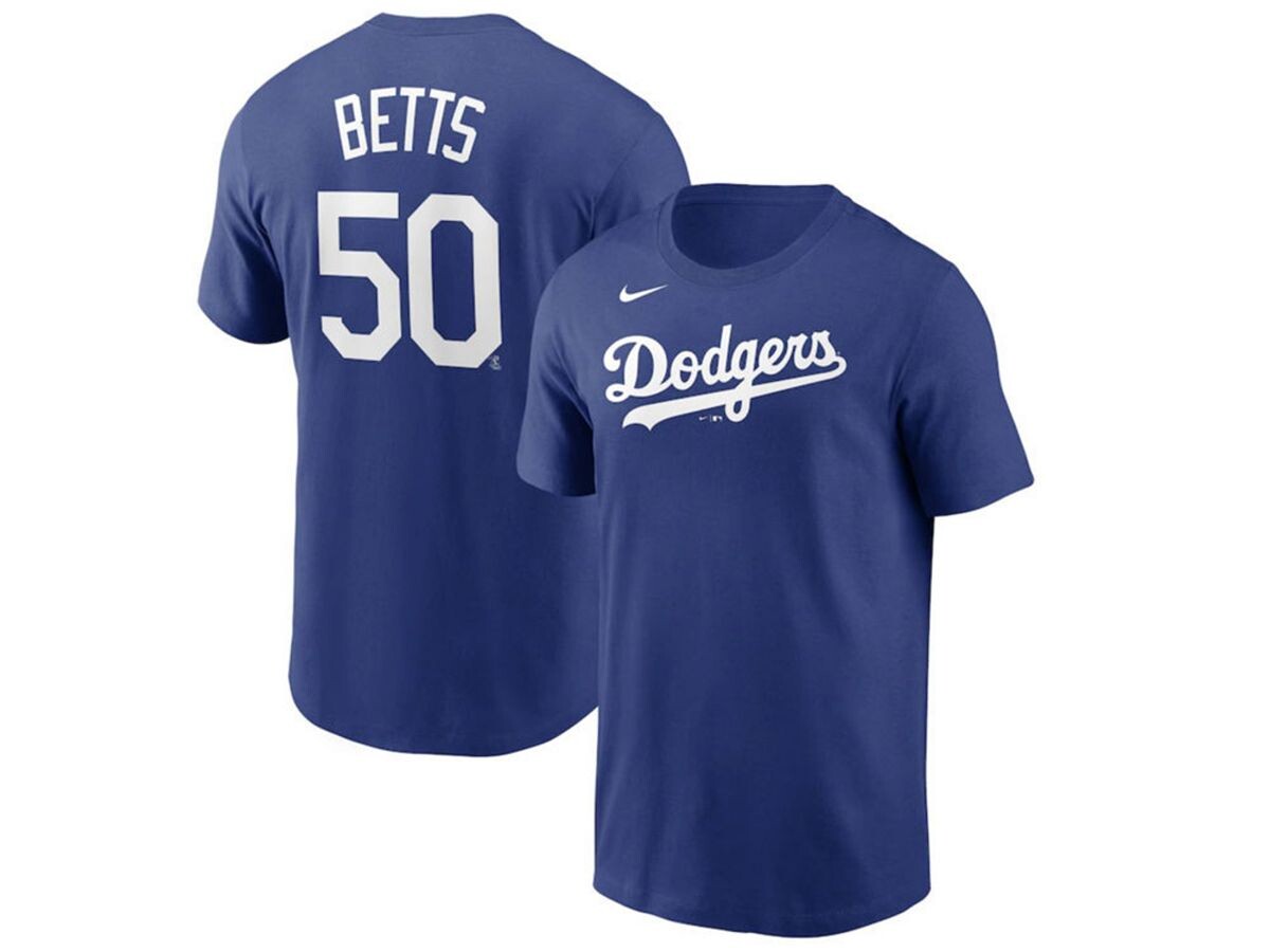 

Мужская футболка Los Angeles Dodgers с именем и номером игрока Mookie Betts Nike