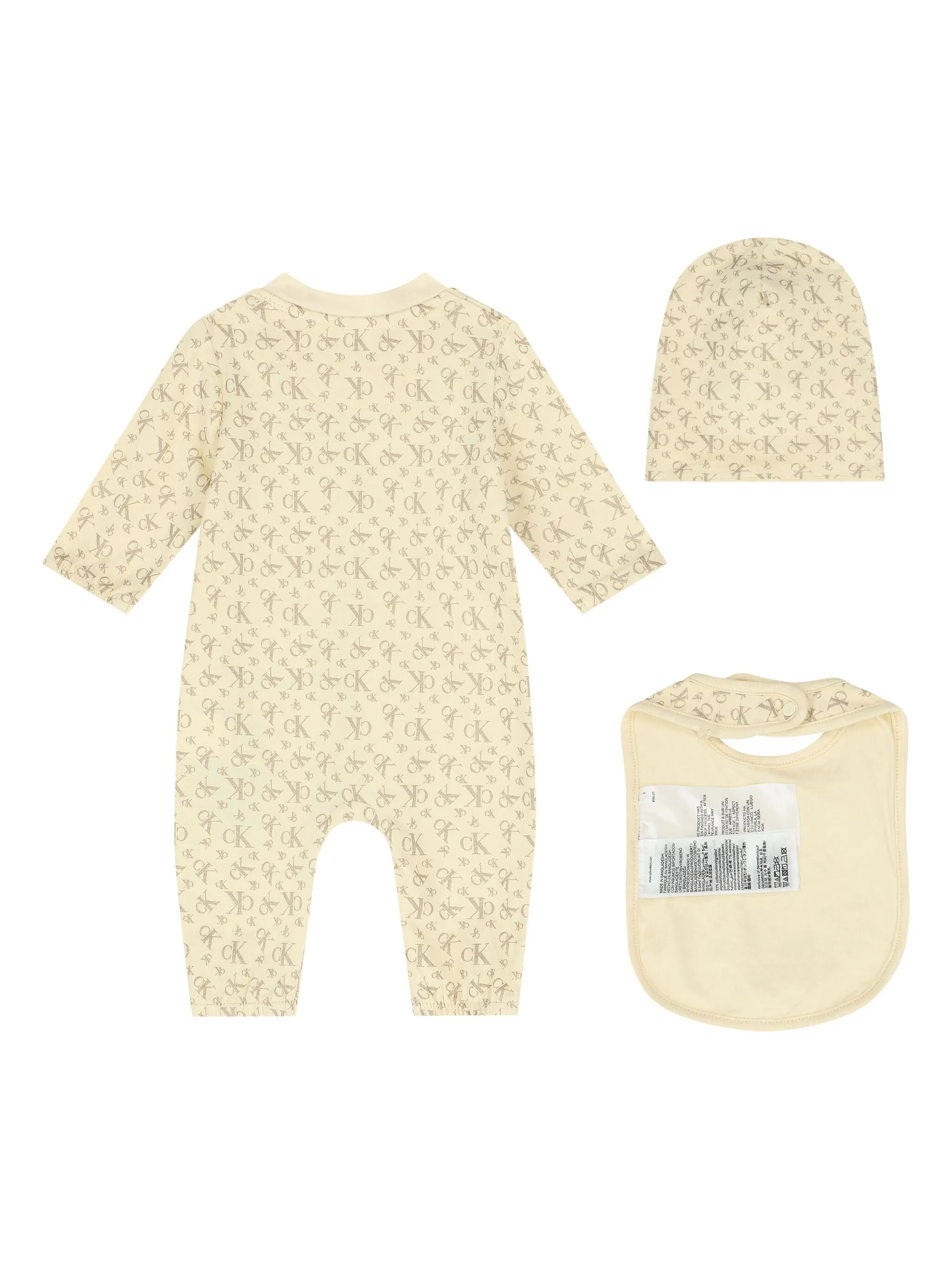 Комплект для новорожденного с монограммой Calvin Klein Kids, желтый — фото 2