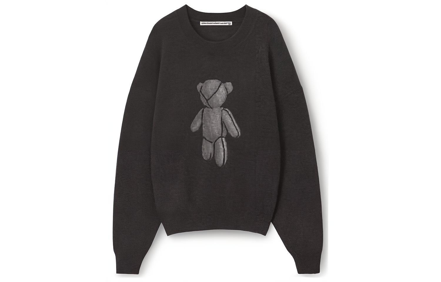 

Футболка с пайетками и принтом медведя Alexander Wang, серая