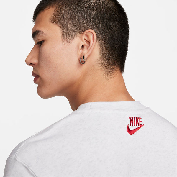 Рубашка sportswear club fleece crew-neck sweatshirt 'white' Nike, мультиколор — фото 4