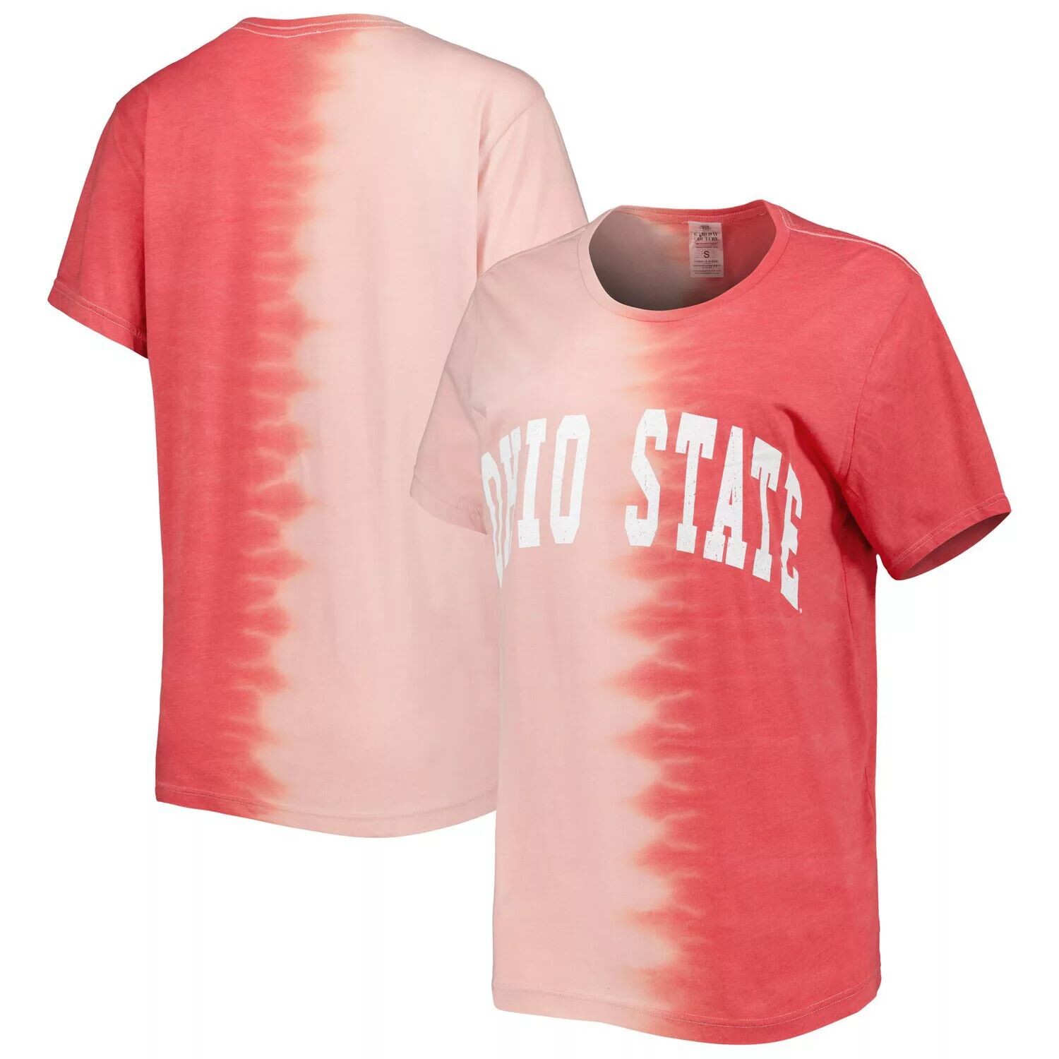 

Женская футболка Gameday Couture Scarlet Ohio State Buckeyes Find Your Groove с раздельным краем