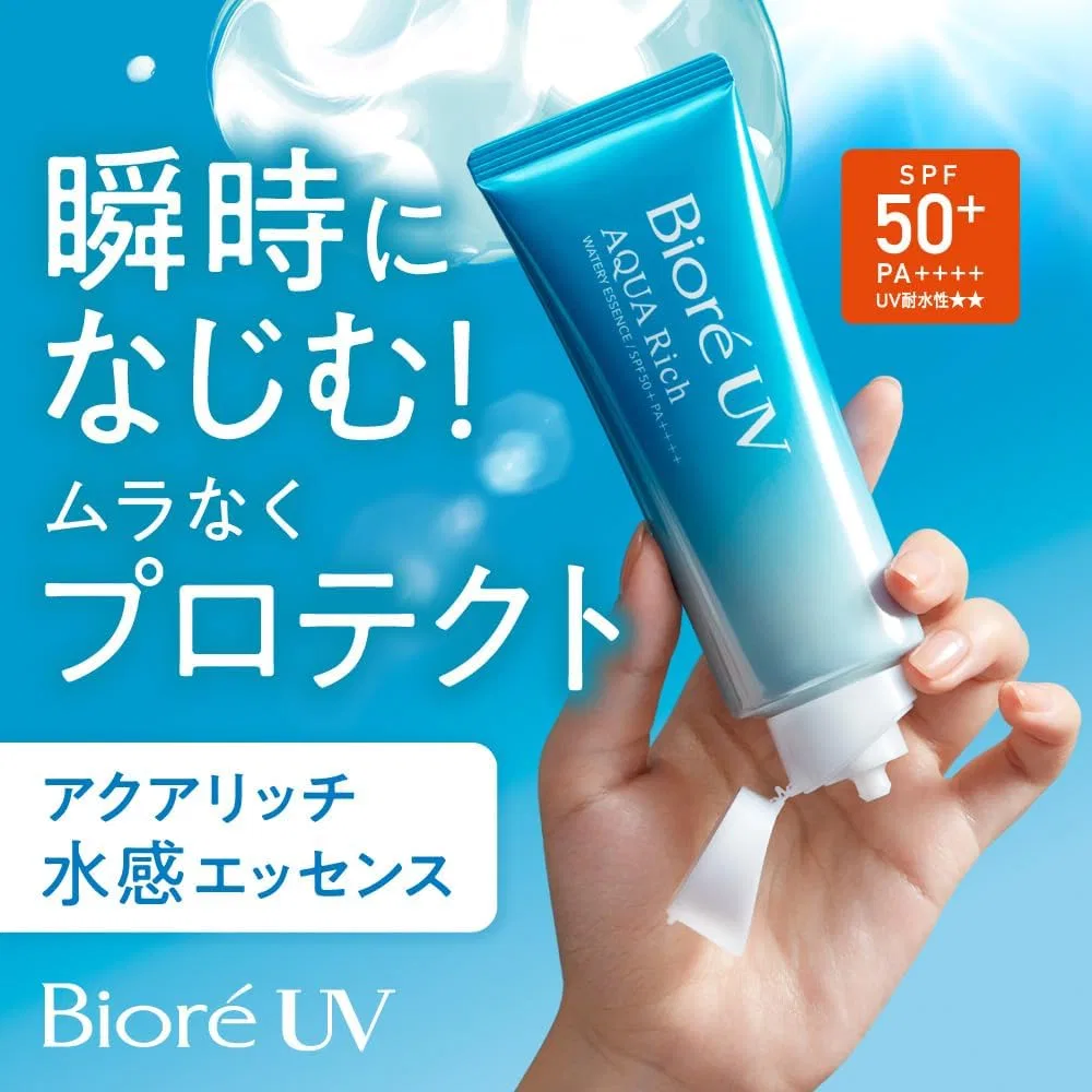 Солнцезащитная эссенция Biore UV Aqua Rich Watery Essence SPF50, 100 г + Пенка для умывания The Face Acne Care, 340 мл — фото 3