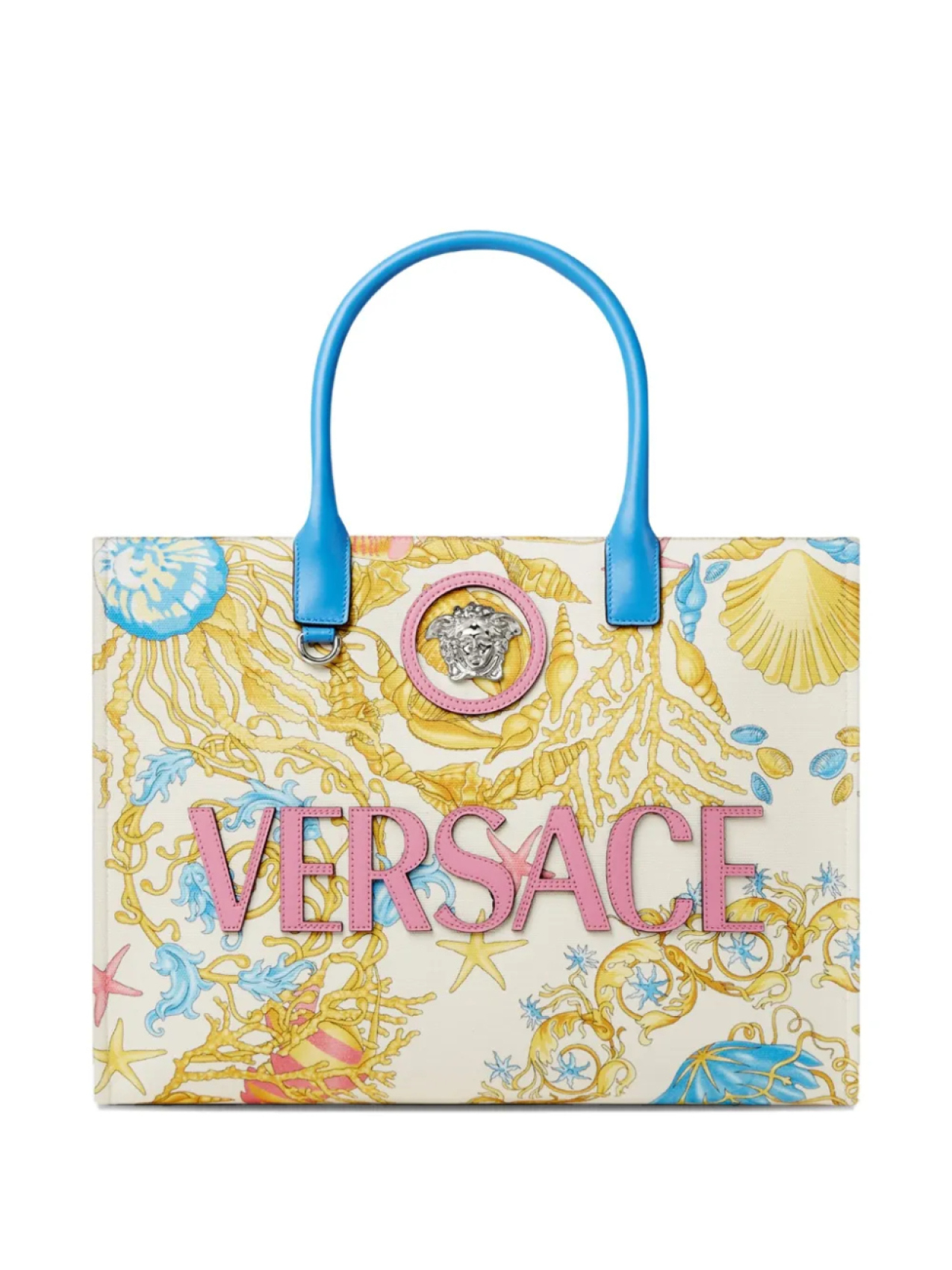

Сумка-тоут Versace Underwater с узором Barocco, белый
