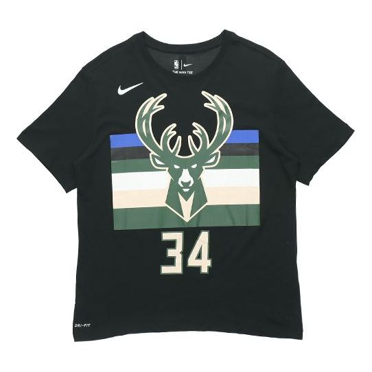 

Футболка nba 19-20 milwaukee bucks antetokounmpo tee black Nike, черный