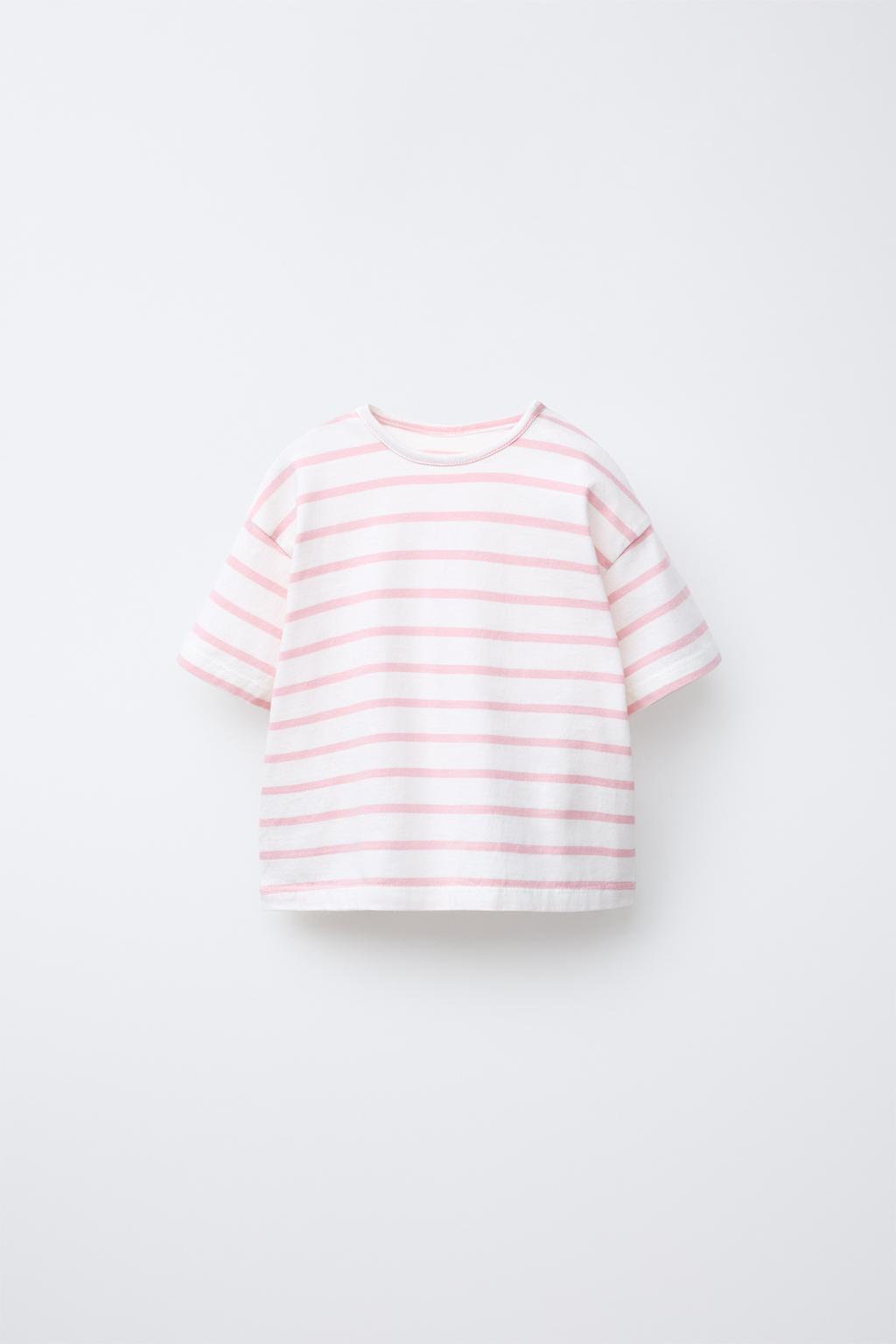 

Футболка в полоску ZARA, розовый