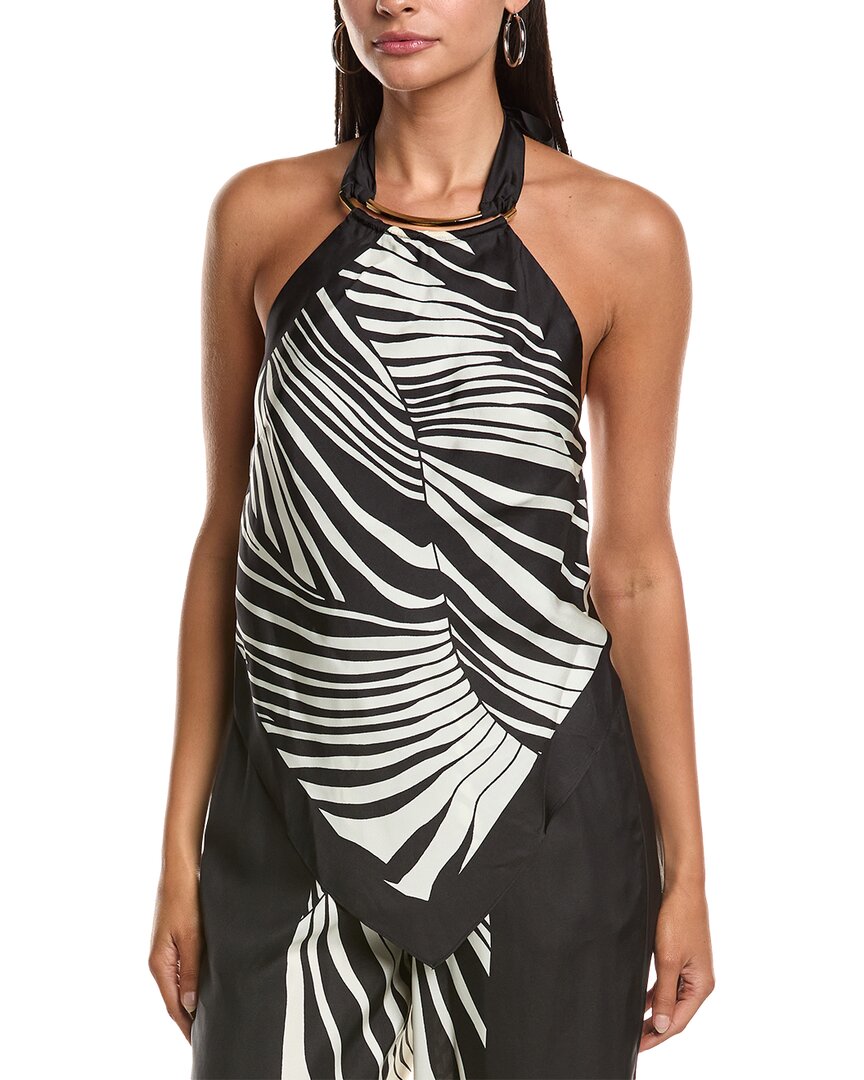 

Топ-халтер Nicholas Skye из смесового шелка, черный